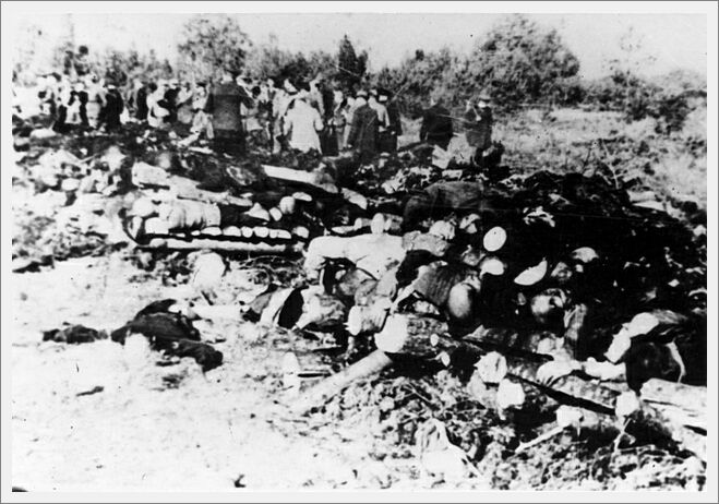 Klooga, Estonia, Pile of corpses of camp prisoners